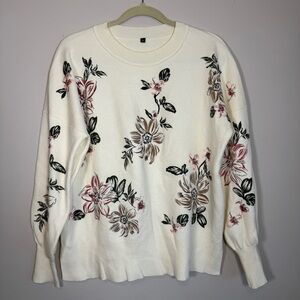 Floral Cream Sweater